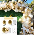 127pcs gold and white balloon arch kit with confetti latex balloons for parties - White Gold Set 04