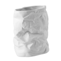 Minimalist white ceramic vase with unique paper bag crinkle texture for home decor - Oval Mouth White Paper Bag Vase 17.5*8.8*20.5CM