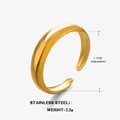 Verstellbarer minimalistischer Edelstahlring in Gold-Finish mit 2,2g Gewicht - Runder Offener Stil / Gold