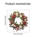 Dimensioni dettagliate della ghirlanda natalizia da 39cm con bacche e pigne - 39*39cm/XMAS068