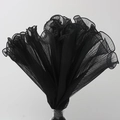 Pleated black pearl gauze mesh wrap for DIY floral arrangements and packaging - Wave Mesh (28cm*4 Yards) / Black