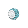 Sparkling sky blue rhinestone pave bead accessory with large hole for DIY jewelry - Lake Blue 2
