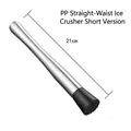 21cm Edelstahl-Cocktailstößel mit strukturiertem schwarzem PP-Kopf zum Zerkleinern von Eis - 21 Cm Dicker Bund + Eisklemme – Jetzt Zum Aktionspreis Reduziert!