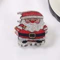 Sparkly Santa Claus hair claw clip with silver sequins for Christmas styling - Sequin Santa Claus