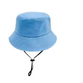 Chapeau bob en coton bleu ciel avec cordon coupe-vent réglable et large bord - Adulte (56-58CM) / Sans Corde Coupe-vent / Bleu ciel