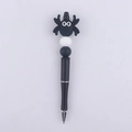 Detail of creative DIY beaded pen featuring a cute cartoon spider and silicone beads - Black Spider