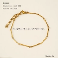 Minimalistische 18K goud vergulde roestvrijstalen armband met gedraaide schakelketting - Gedraaide Metalen Ringketting (S-H365)