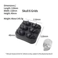 Schwarze 6-Fach Totenkopf Silikon Eisform 118x118x48mm für Whiskey Eiswürfel - 6-Gitter Totenkopf / Schwarz