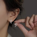 Silver bow stud earrings for women with a minimalist luxury design and polished finish - Bowknot Exquisite Style (A213)