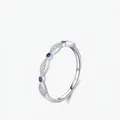 Elegant S925 sterling silver ring featuring marquise blue and white zircon stones - US Size 6 / Silver