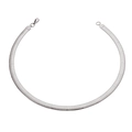 Flat Omega snake chain necklace in polished silver finish with secure lobster clasp - 8mm Large / Steel