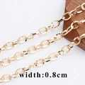 0.8cm wide 18K gold plated O-chain link for DIY jewelry making and bracelets - C12605 Width 0.8cm