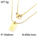 Gouden halsketting met vierkante hanger letter K en fijne slangenketting - Gouden Letter K (KN293437-Z)