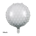 Silver 18 inch golf ball shaped foil balloon for sports theme party decorations - 18 Inch Golf Ball