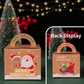Kraft paper Christmas Eve gift box featuring Santa and gingerbread man illustrations - Joyful Christmas