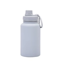 Light purple 650ml stainless steel sports bottle with portable handle and matte finish - Light Grey - Sport
