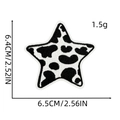 Star shaped embroidered patch with cow print texture and size dimensions for DIY decor - Cow Print Star