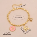 Bracciale in rame placcato oro 18K con ciondoli a stella marina e conchiglia rosa - 3# Stella Marina