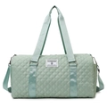 Sac de voyage vert menthe avec matelassage en losanges et bandoulière réglable - Vert matcha