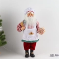 Chef Santa Claus doll with red checkered shirt and gingerbread house ornament, 40cm height - Style 11 Chef Outfit With Gingerbread Man 40cm