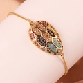 Luxury gold plated snake head bracelet with colorful zircon stones and devil eye design - Pave Rhinestone Snake Head Design (Style 5)