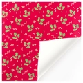 Christmas gift wrapping paper with red holly berry pattern and white reverse side - Style 8