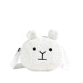 Borsa a tracolla per bambini in peluche bianco morbida lana d'agnello con cinturino regolabile - Bianco Sporco