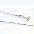 Silver S925 sterling silver letter heart pendant necklace and stud earrings set - White Gold Necklace DY190074