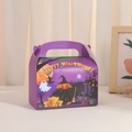 Caja de regalo morada de Halloween con asa y estampados de calabazas para caramelos - Púrpura Estilo Fantasma de Calabaza de Halloween