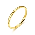 Minimalist polished golden stainless steel ring shown on a clean white background - 2mm Gold / Size 7