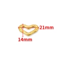 Polished golden stainless steel heart charm, jewelry accessory sized 21mm by 14mm - Gold Polished Irregular Heart 21mm