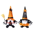 Halloween-Zwerge-Set mit orange-schwarzen Hexenhüten, Spinnenmustern und Boo-Kürbis - Set - Männlich & Weiblich 2er Set