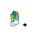 Épingle en émail de style punk avec crâne et cactus vert sur un fond blanc pur - Style 3/CZ0444-3