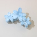 Blue flower hair claw clip with elegant triple floral design in durable resin material - #abs Light Gray - Three Flowers / Bulk (No Packaging)