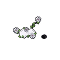 Épingle émaillée en forme de molécule chimique avec marguerites et fermoir en gomme - Molécule Marguerite