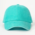 Classic soft top cotton baseball cap in fresh lake green color with curved brim - One Size / Lake Blue