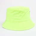 Neon green cotton bucket hat with reinforced brim and metal eyelets for outdoor sun protection - M (56-58cm) / Neon Yellow