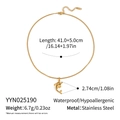 Détails et dimensions du collier dauphin en acier inoxydable plaqué or 18 carats - Style de Dauphin (YYN025190)