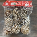 Pack de nueve piñas naturales con efecto nieve para decoración del árbol de Navidad - 4.5cm/85g / Piñas con puntas blancas Juego de 9