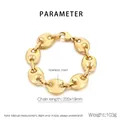 Detalle de pulsera de cadena de eslabones de café en acero inoxidable bañada en oro 18K - Dorado (KB1862275-KJX)