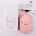 Pink portable USB lash fan dryer kit including charging cable and lanyards - Dfs-006