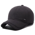 Gorra de béisbol deportiva gris oscuro con forro térmico y protección para orejas - Gris