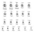 Detailed size chart for stainless steel round beads with hole and outer diameters - 3*1.2mm / Steel Color Round Bead