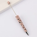 Pink leopard print DIY beaded ballpoint pen with stylish metallic finish accents - 57-Pattern (Pink Leopard)