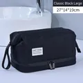Grande borsa da toilette nera da viaggio con separazione asciutto-umido, 27*14*19CM, pratica - Extra grande / Nero Classico