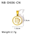 Détails du pendentif zodiaque Vierge avec dimensions 1,9cm x 1,6cm et incrustation nacre - Vierge (NB-DK01-CN)