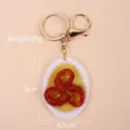 Portachiavi con astice al vapore in miniatura con chiusura a moschettone dorata 20g - Piatto Ovale - Tentacoli Di Calamaro / Chiusura Dorata a Forma di 8
