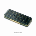 Black translucent 7-day pill organizer with 14 compartments and gold metal buckles - U299K Blue 14-Grid