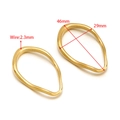 Colgante ovalado de acero inoxidable dorado 46x29mm para creación de joyas DIY - Marco Ovalado Grande Irregular de 29*46mm-Dorado