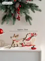 Decorazione natalizia in legno slitta di Babbo Natale con renne e scritta XMAS - Slitta con Renne